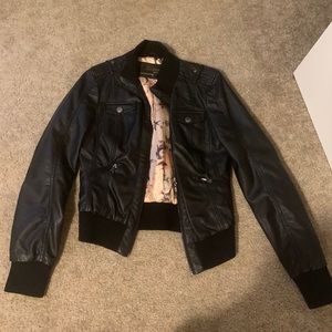 Black leather jacket